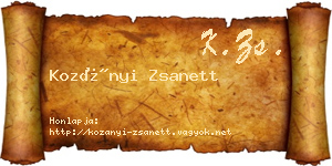 Kozányi Zsanett névjegykártya