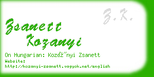 zsanett kozanyi business card